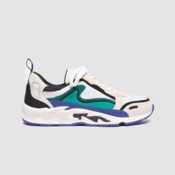 Sandro Paris Women's Green Purple Flame Sneakers - Picture 1 of 12